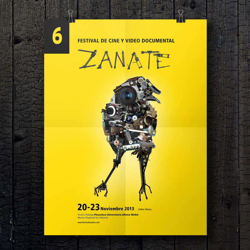 diseño de poster como parte del diseño de imagen para festival de cine zanate