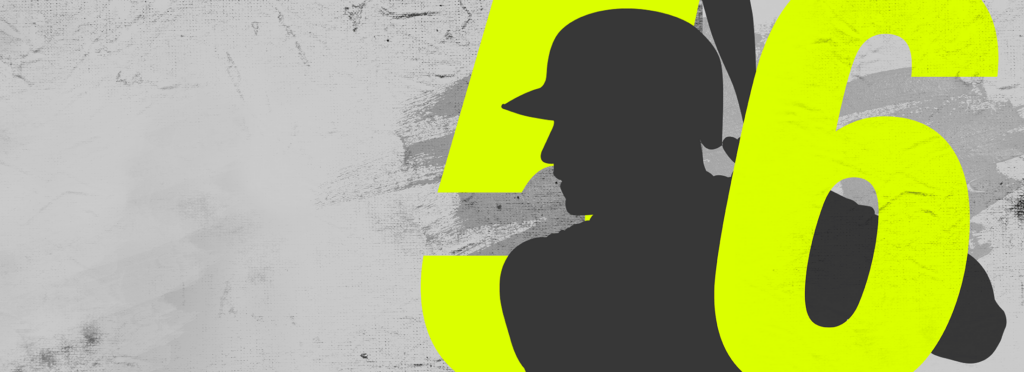 silueta de jugador de beisbol con el número 56 para ilustrar el Principio de cierre en Gestalt para gráficos deportivos